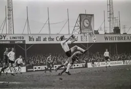 Keith Allen brings the ball under control