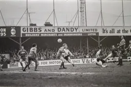 Malcolm Macdonald with an acrobatic chance