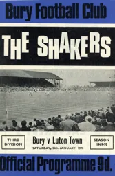 Programme: Bury vs Luton Town FC (24th Jan 1970)