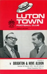 Programme: Luton Town FC vs Brighton & Hove Albion (28th Feb 1970)