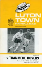 Programme: Luton Town FC vs Tranmere Rovers (3rd Mar 1970)