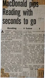 Match Report: Reading vs Luton Town FC (11th Mar 1970)