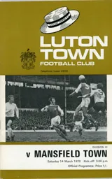 Programme: Luton Town FC vs Mansfield Town (14th Mar 1970)