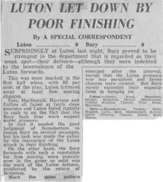 Match Report: Luton Town FC vs Bury (17th Mar 1970)
