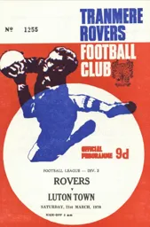 Programme: Tranmere Rovers vs Luton Town FC (21st Mar 1970)