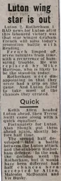 Match Report: Luton Town FC vs Rotherham United (27th Mar 1970)