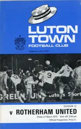 Programme: Luton Town FC vs Rotherham United (27th Mar 1970)