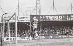 Viv Busby challenges the Reading keeper
