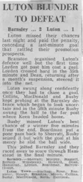 Match Report: Barnsley vs Luton Town FC (31st Mar 1970)