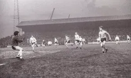 Malcolm Webster saves a shot from Viv Busby