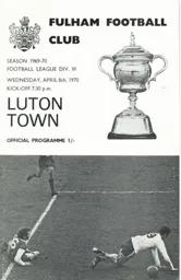 Programme: Fulham vs Luton Town FC (8th Apr 1970)