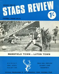 Programme: Mansfield Town vs Luton Town FC (20th Apr 1970)
