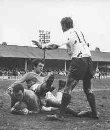 John Collins waits for the Rochdale goalkeeper to spill the ball