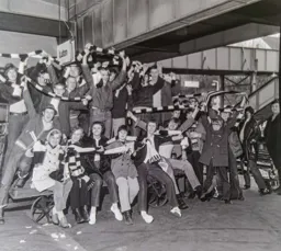 Waiting for the promotion special train