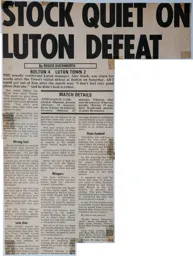 Match Report: Bolton Wanderers vs Luton Town FC (15th Aug 1970)
