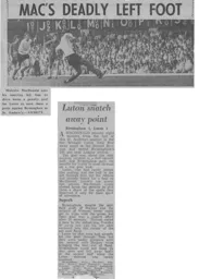 Match Report: Birmingham City vs Luton Town FC (29th Aug 1970)