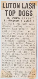 Match Report: Birmingham City vs Luton Town FC (29th Aug 1970)