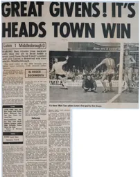 Match Report: Luton Town FC vs Middlesbrough (5th Sep 1970)
