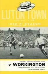 Programme: Luton Town FC vs Workington (8th Sep 1970)
