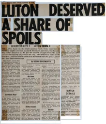 Match Report: Leicester City vs Luton Town FC (12th Sep 1970)