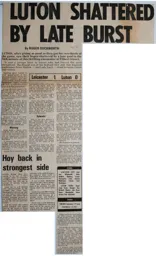 Match Report: Leicester City vs Luton Town FC (12th Sep 1970)