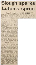 Match Report: Luton Town FC vs Orient (19th Sep 1970)