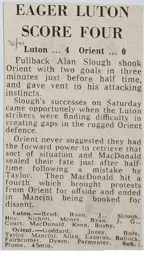 Match Report: Luton Town FC vs Orient (19th Sep 1970)