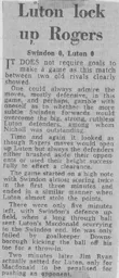 Match Report: Swindon Town vs Luton Town FC (26th Sep 1970)