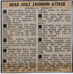 Match Report: Swindon Town vs Luton Town FC (26th Sep 1970)