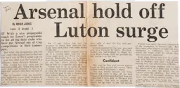 Match Report: Luton Town FC vs Arsenal (6th Oct 1970)