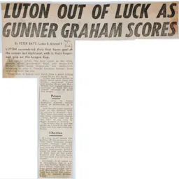 Match Report: Luton Town FC vs Arsenal (6th Oct 1970)