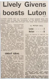 Match Report: Luton Town FC vs Bolton Wanderers (17th Oct 1970)