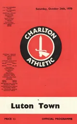Programme: Charlton Athletic vs Luton Town FC (24th Oct 1970)
