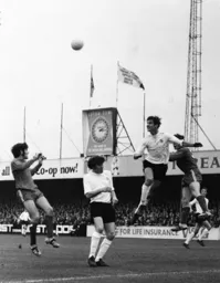 Chris Nicholl heads away another Sunderland attack