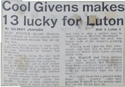 Match Report: Hull City vs Luton Town FC (7th Nov 1970)