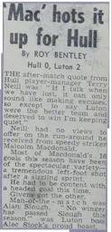Match Report: Hull City vs Luton Town FC (7th Nov 1970)