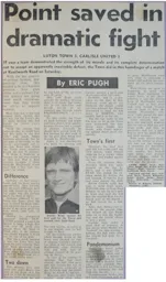 Match Report: Luton Town FC vs Carlisle United (14th Nov 1970)