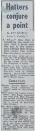 Match Report: Luton Town FC vs Carlisle United (14th Nov 1970)