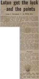 Match Report: Luton Town FC vs Portsmouth (21st Nov 1970)