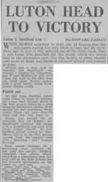 Match Report: Luton Town FC vs Sheffield United (5th Dec 1970)