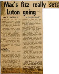 Match Report: Luton Town FC vs Sheffield United (5th Dec 1970)