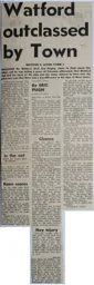 Match Report: Watford vs Luton Town FC (12th Dec 1970)