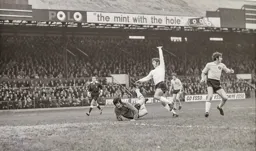 Malcolm Macdonald scores past Keelan