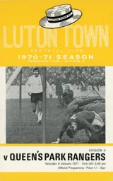 Programme: Luton Town FC vs Queens Park Rangers (9th Jan 1971)