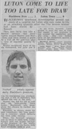 Match Report: Blackburn Rovers vs Luton Town FC (16th Jan 1971)
