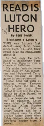 Match Report: Blackburn Rovers vs Luton Town FC (16th Jan 1971)