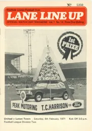 Programme: Sheffield United vs Luton Town FC (6th Feb 1971)