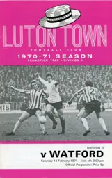 Programme: Luton Town FC vs Watford (13th Feb 1971)