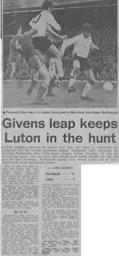 Match Report: Portsmouth vs Luton Town FC (20th Feb 1971)