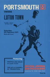 Programme: Portsmouth vs Luton Town FC (20th Feb 1971)